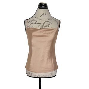 Banana Republic Womens Camisole Tank Top Size XXS Petite Metallic Light Academia